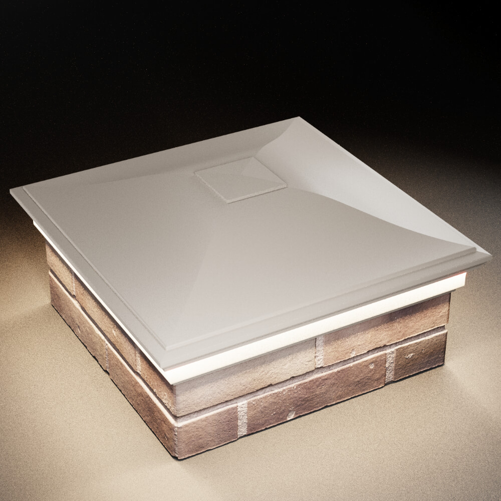 Колпак Zking Монблан Бежевый на столб 2х2 кирпича (515х515мм) c подсветкой в Светлограде фото