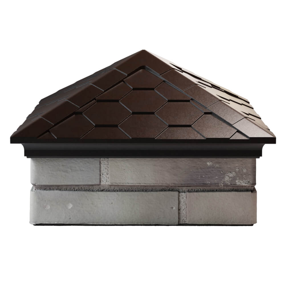 Колпак Zking Эверест Коричневый на столб 1.5х1.5 кирпича (390х390мм) Светлоград фото