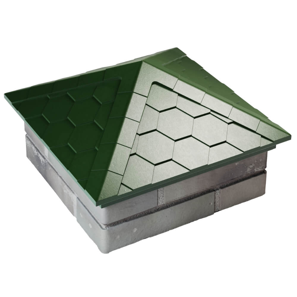 Колпак Zking Эверест Зеленый на столб 1.5х1.5 кирпича (390х390мм) в Светлограде фото