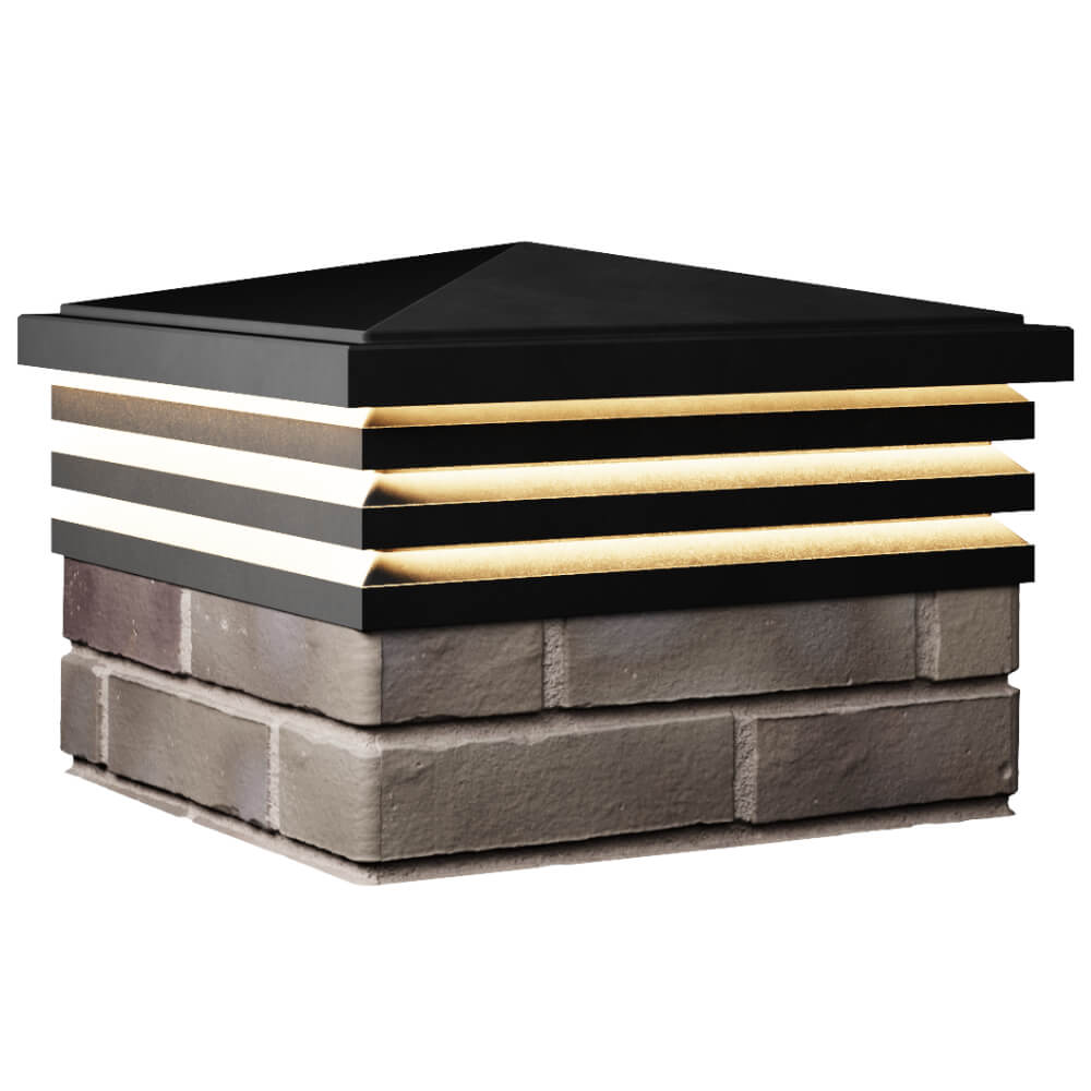 Колпак Zking Бона ХайТек Черный на столб 1.5х1.5 кирпича (385х385мм) с подсветкой в Светлограде фото