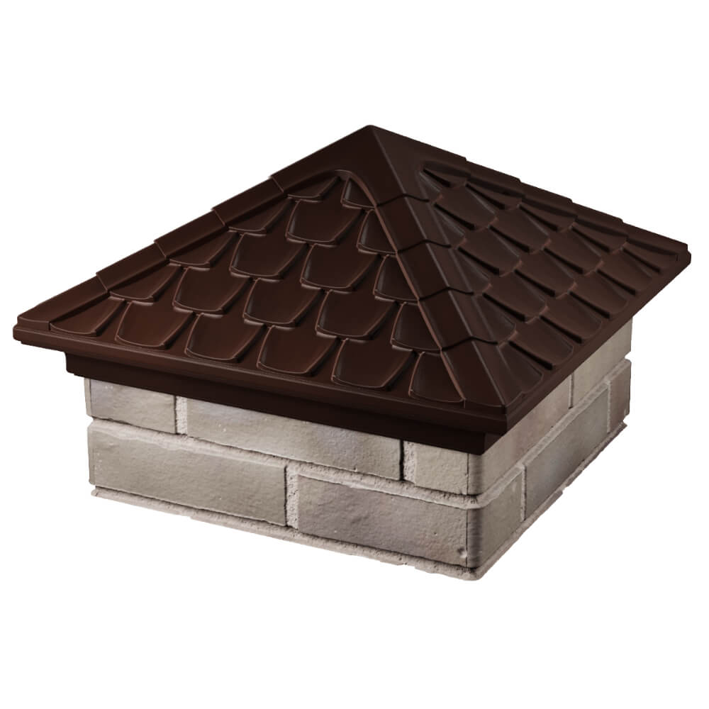 Колпак Zking Эльбрус Коричневый на столб 1.5х1.5 кирпича (385х385мм) в Светлограде фото