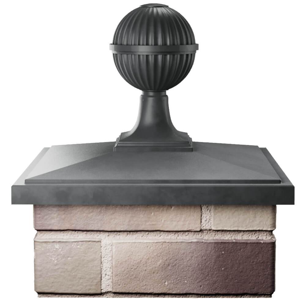 Колпак Zking БонаМоно Серый с шаром на столб 1.5х1.5 кирпича (385х385, 400х400мм) в сборе Светлоград фото