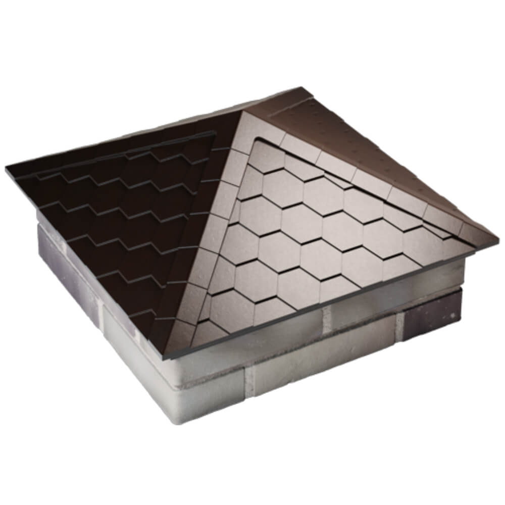 Колпак Zking Эверест Коричневый на столб 2х2 кирпича (535х535мм) Светлоград фото