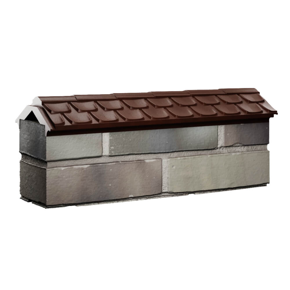 Парапет Zking Эльбрус Коричневый с посадкой на 0.5 кирпича (130мм) Светлоград фото