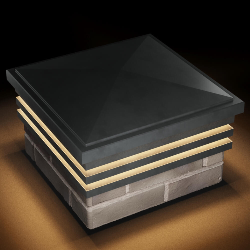 Колпак Zking Бона ХайТек Серый на столб 1.5х1.5 кирпича (385х385мм) с подсветкой в Светлограде фото