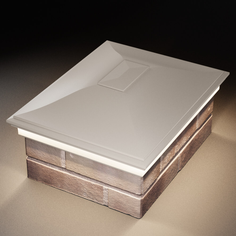 Колпак Zking Монблан Бежевый на столб 2х1.5 кирпича (515х385мм) c подсветкой в Светлограде фото