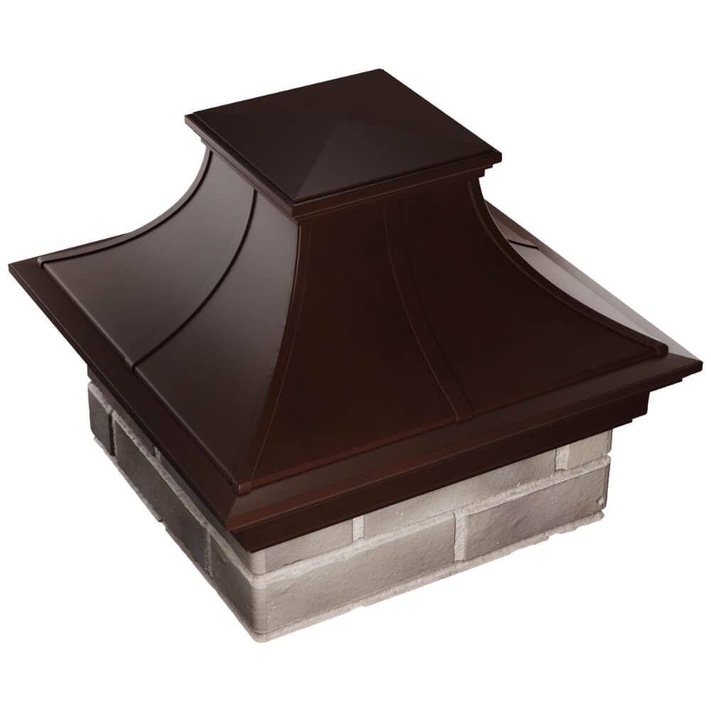 Колпак Zking Монблан Премиум Коричневый на столб 1.5х1.5 кирпича (385х385мм) в Светлограде фото