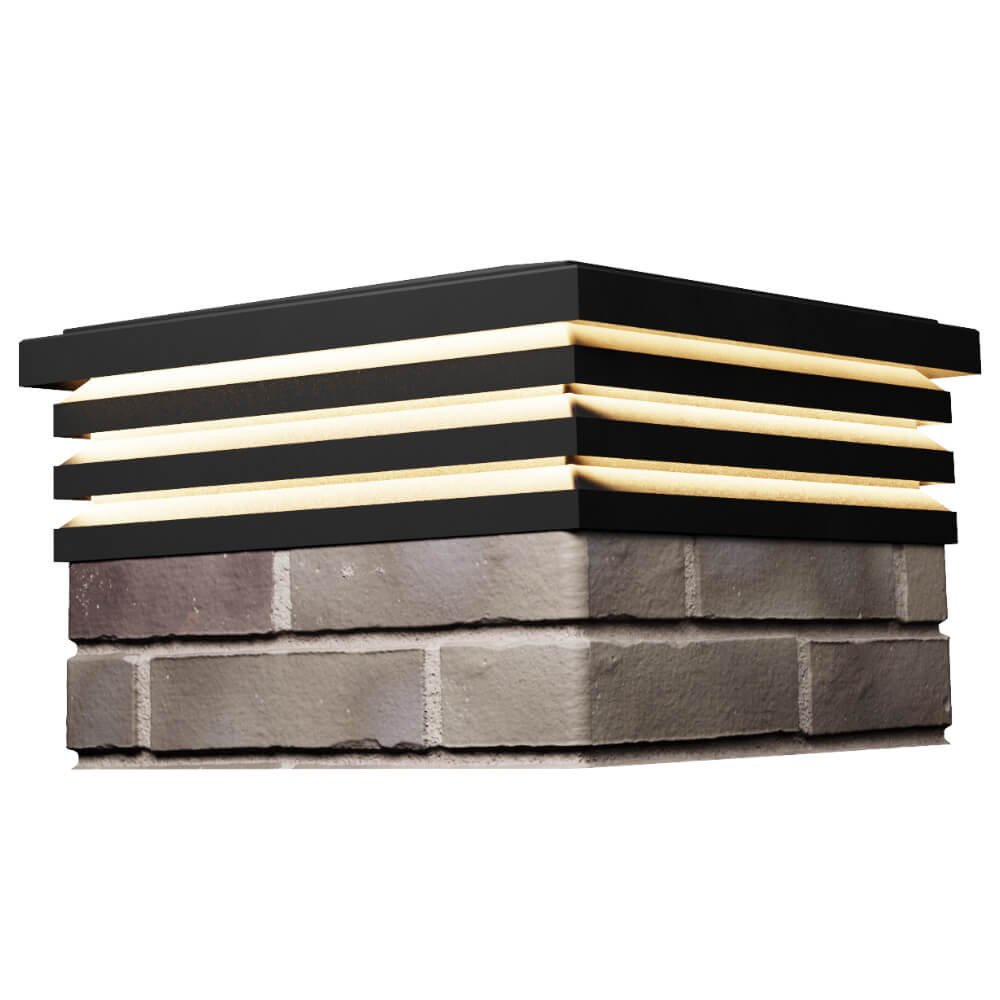 Колпак Zking Бона ХайТек Черный на столб 1.5х1.5 кирпича (385х385мм) с подсветкой в Светлограде фото