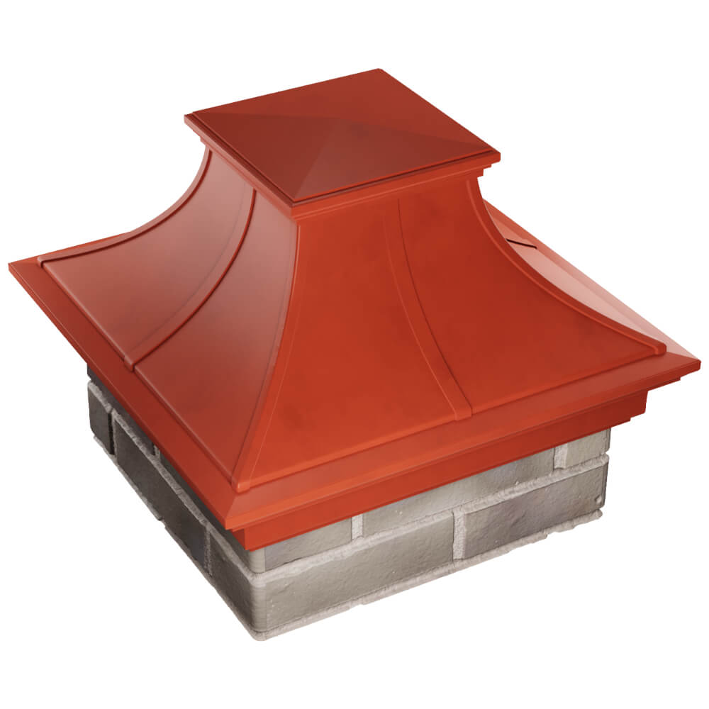 Колпак Zking Монблан Премиум Красный на столб 1.5х1.5 кирпича (385х385мм) в Светлограде фото
