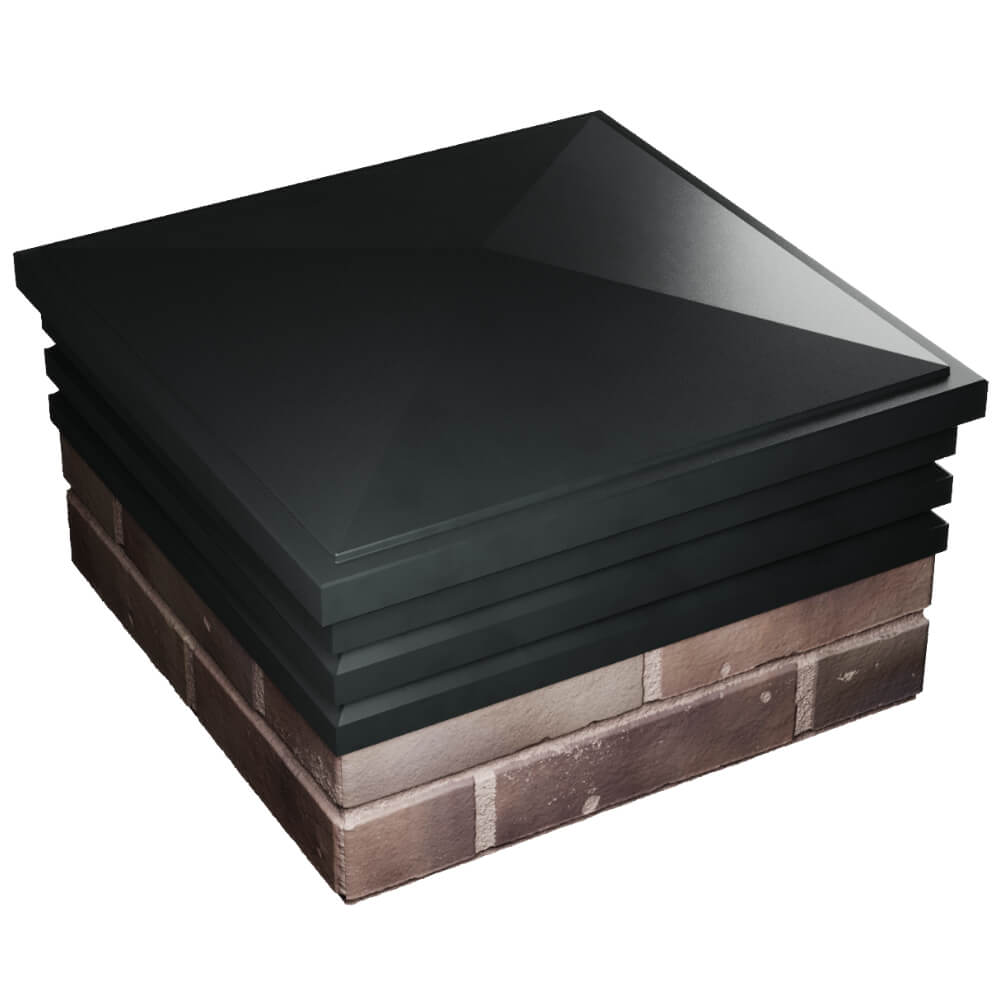 Колпак Zking Бона ХайТек Черный на столб 2х2 кирпича (513х513мм) в Светлограде фото