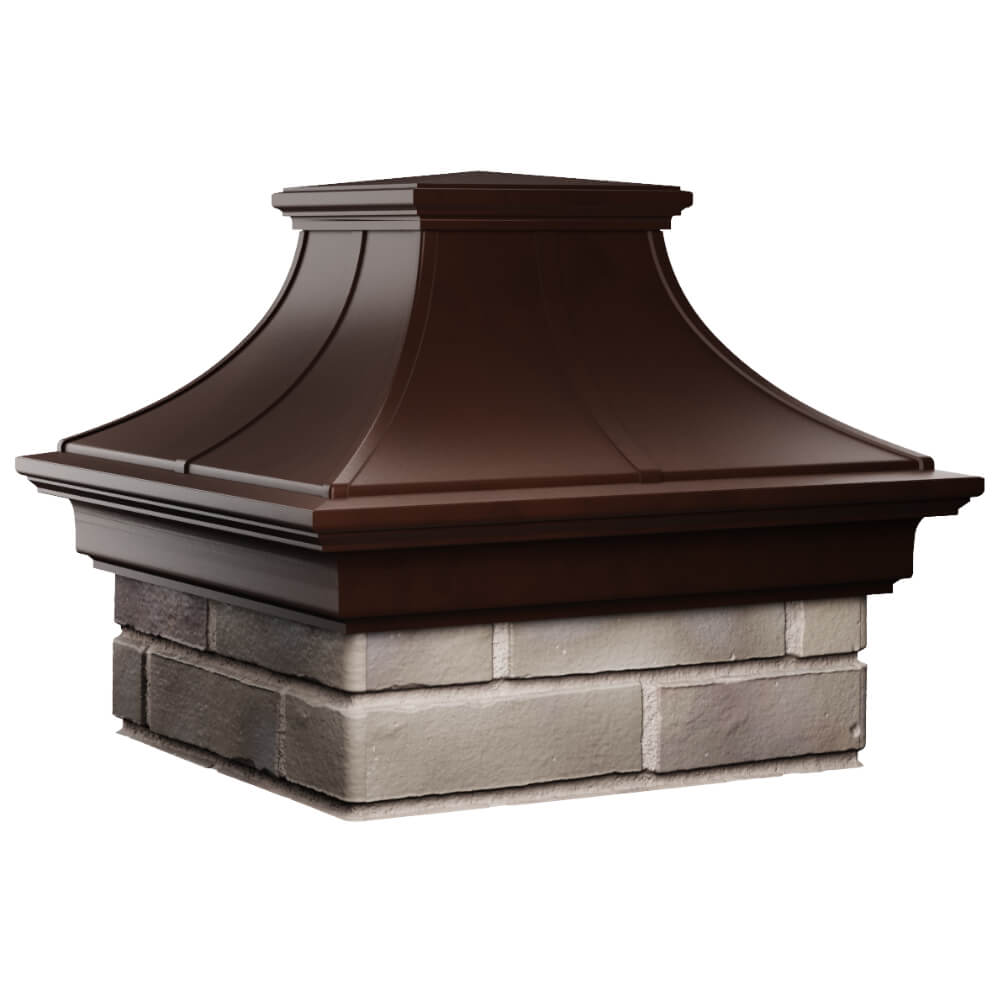Колпак Zking Монблан Премиум Коричневый на столб 1.5х1.5 кирпича (385х385мм) в Светлограде фото