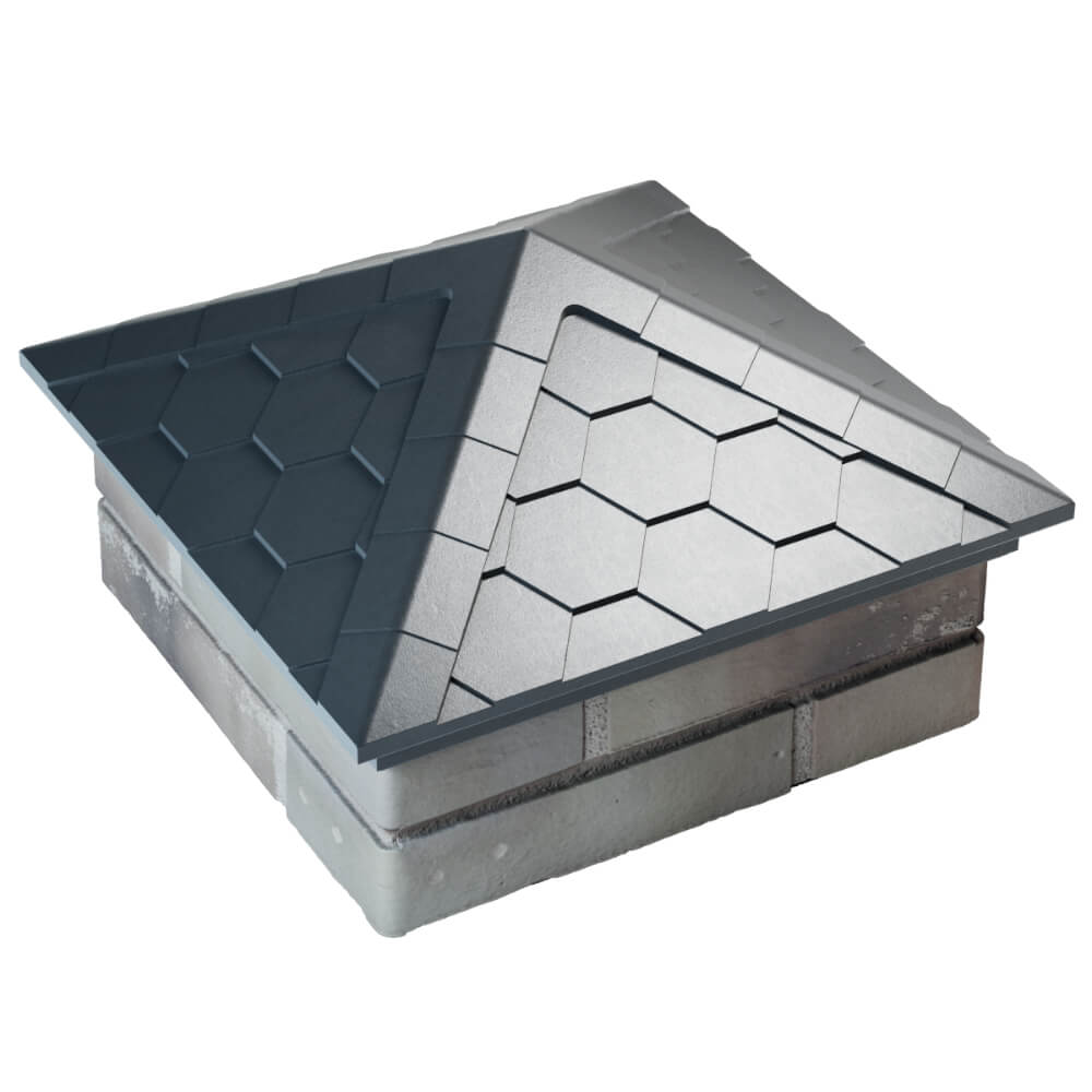 Колпак Zking Эверест Серый на столб 1.5х1.5 кирпича (390х390мм) в Светлограде фото