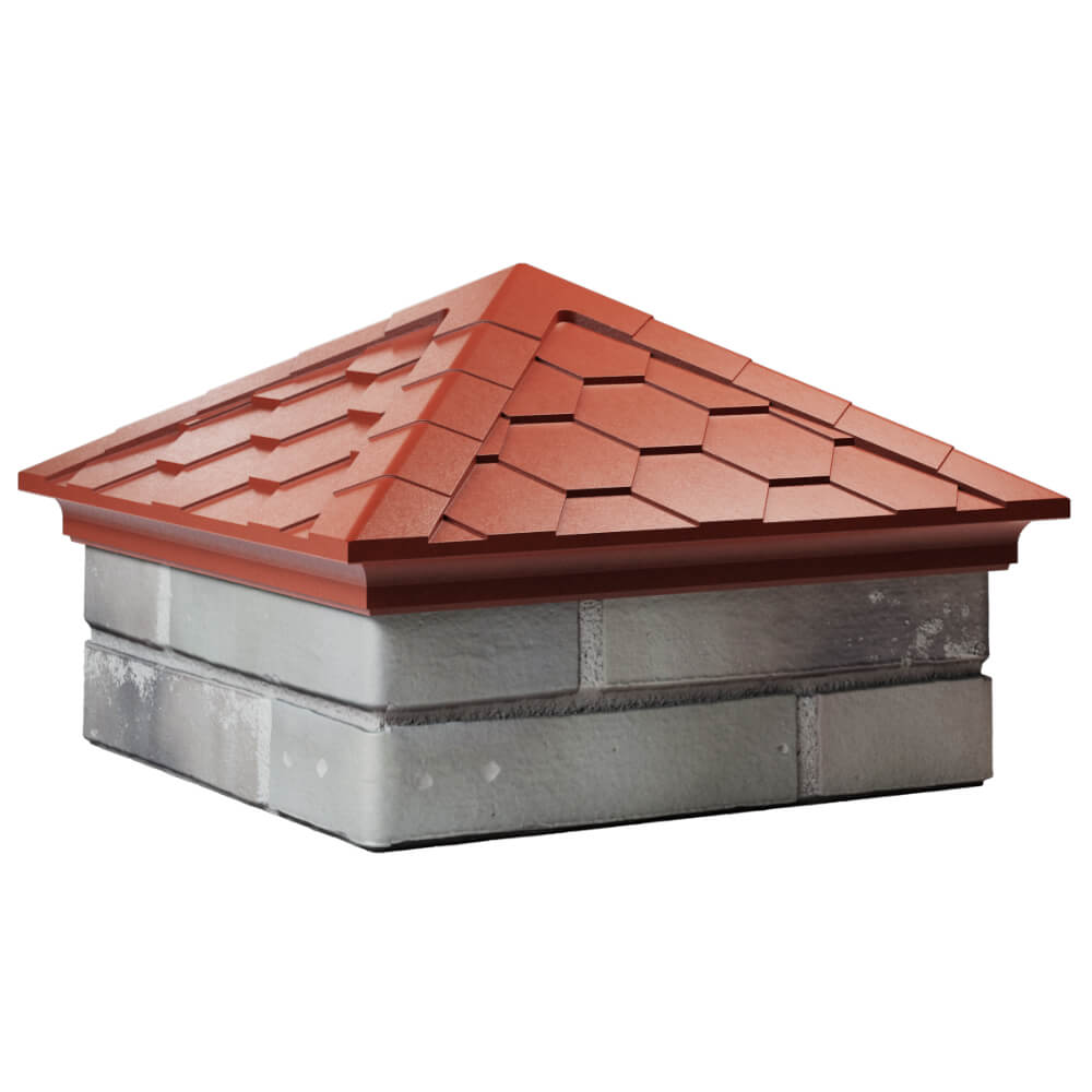 Колпак Zking Эверест Красный на столб 1.5х1.5 кирпича (390х390мм) в Светлограде фото