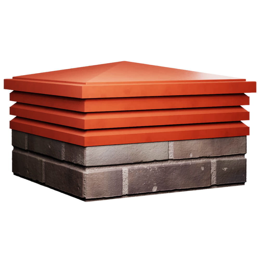 Колпак Zking Бона ХайТек Красный на столб 2х2 кирпича (513х513мм) в Светлограде фото