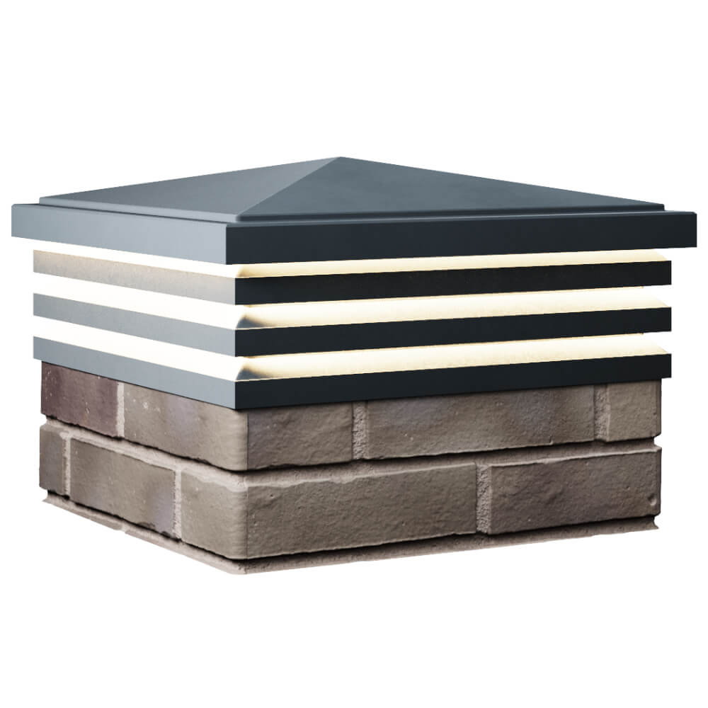 Колпак Zking Бона ХайТек Серый на столб 1.5х1.5 кирпича (385х385мм) с подсветкой в Светлограде фото