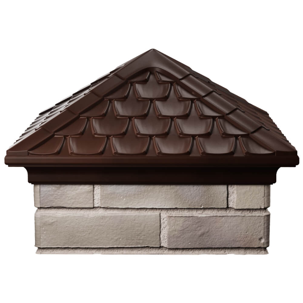 Колпак Zking Эльбрус Коричневый на столб 1.5х1.5 кирпича (385х385мм) Светлоград фото