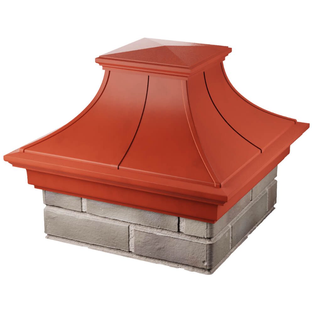 Колпак Zking Монблан Премиум Красный на столб 1.5х1.5 кирпича (385х385мм) в Светлограде фото