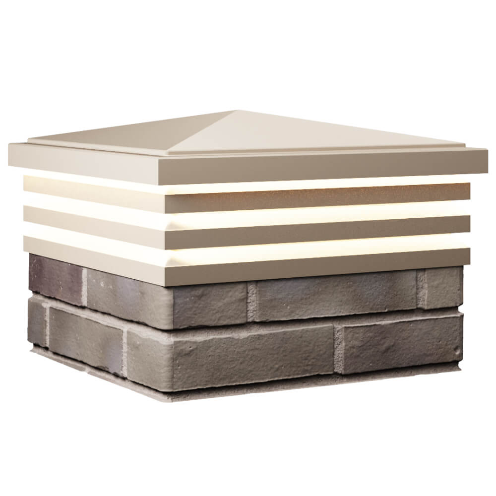 Колпак Zking Бона ХайТек Бежевый на столб 1.5х1.5 кирпича (385х385мм) с подсветкой в Светлограде фото