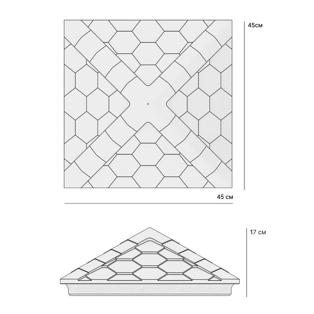 Колпак Zking Эверест Серый на столб 1.5х1.5 кирпича (390х390мм) в Светлограде фото