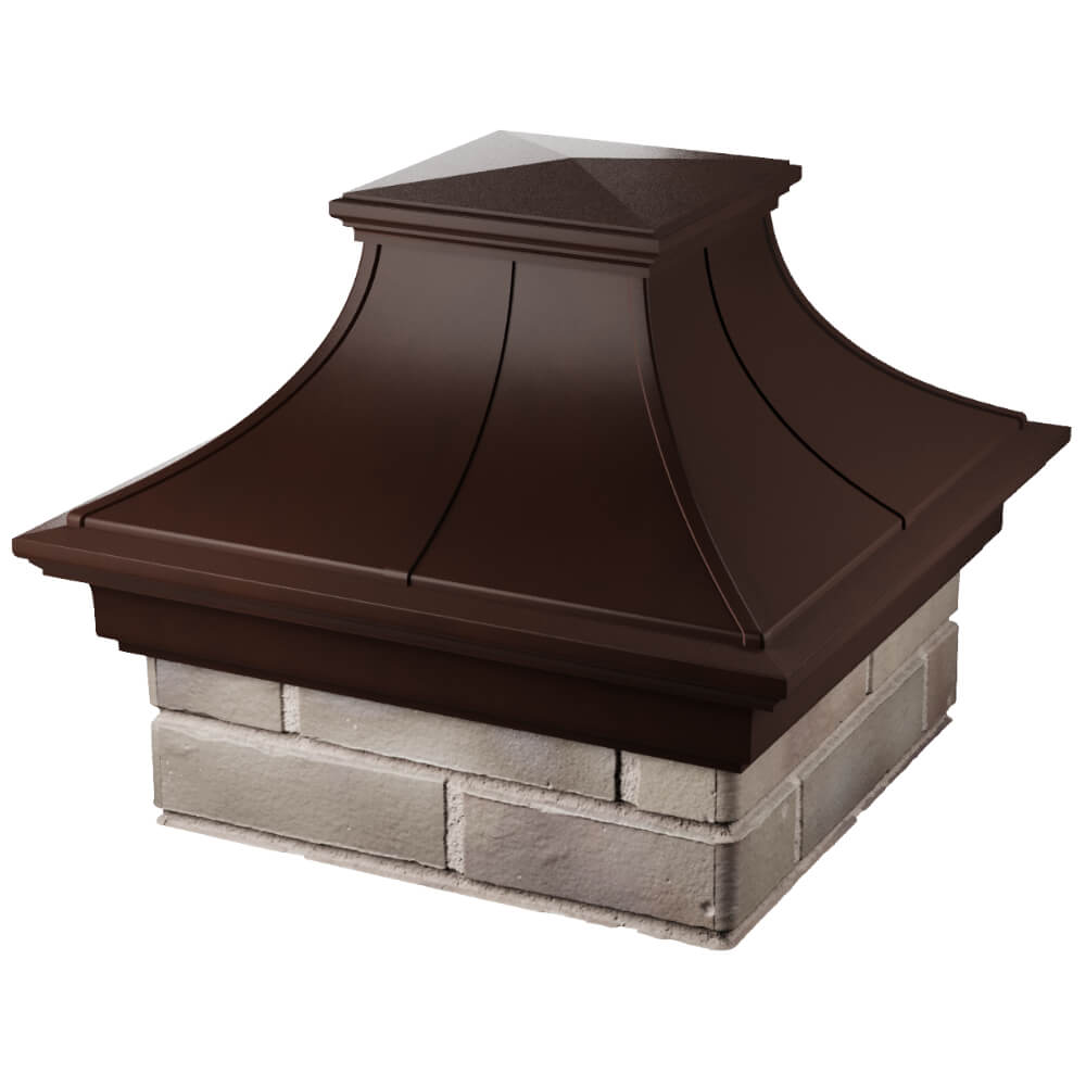 Колпак Zking Монблан Премиум Коричневый на столб 1.5х1.5 кирпича (385х385мм) в Светлограде фото