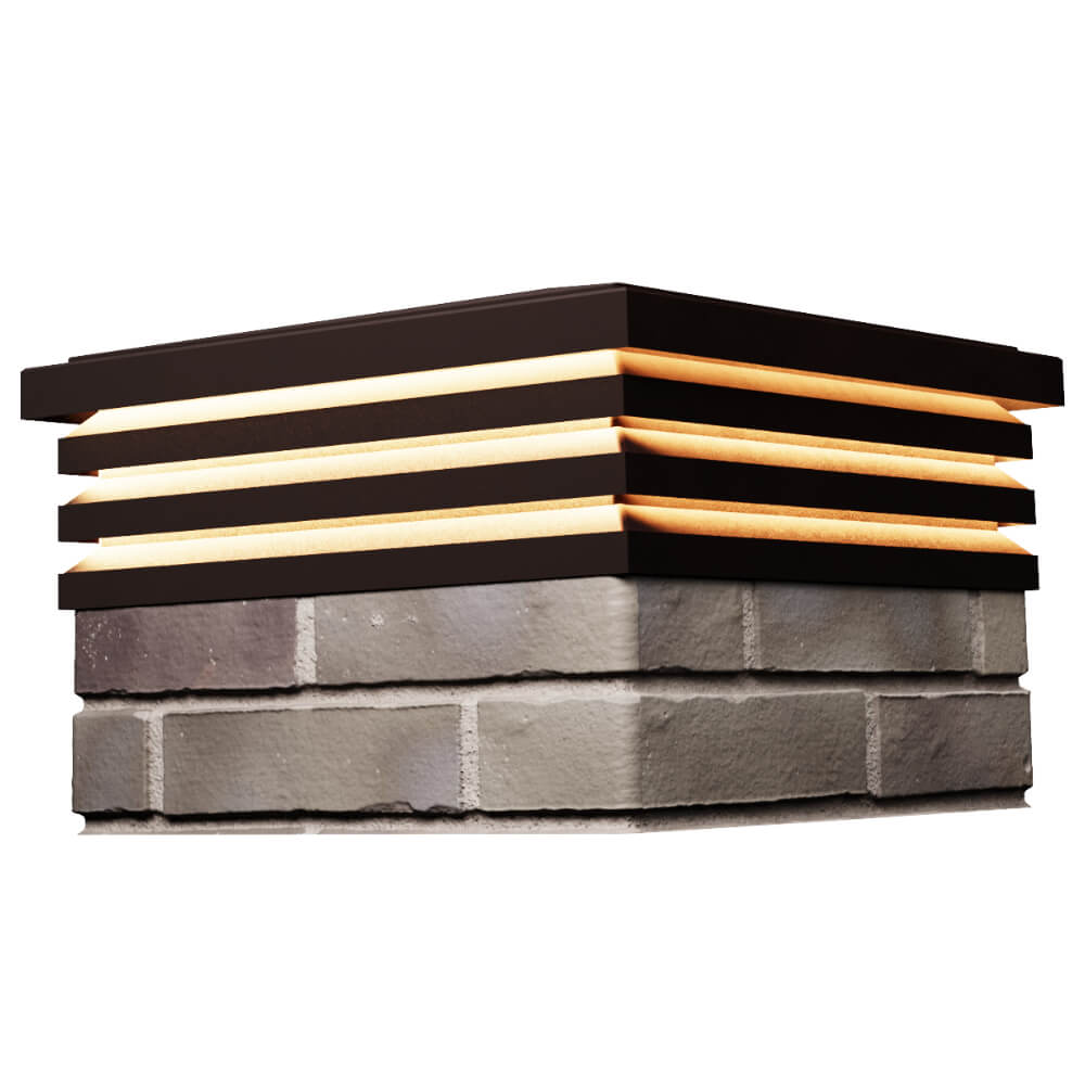 Колпак Zking Бона ХайТек Коричневый на столб 1.5х1.5 кирпича (385х385мм) с подсветкой в Светлограде фото