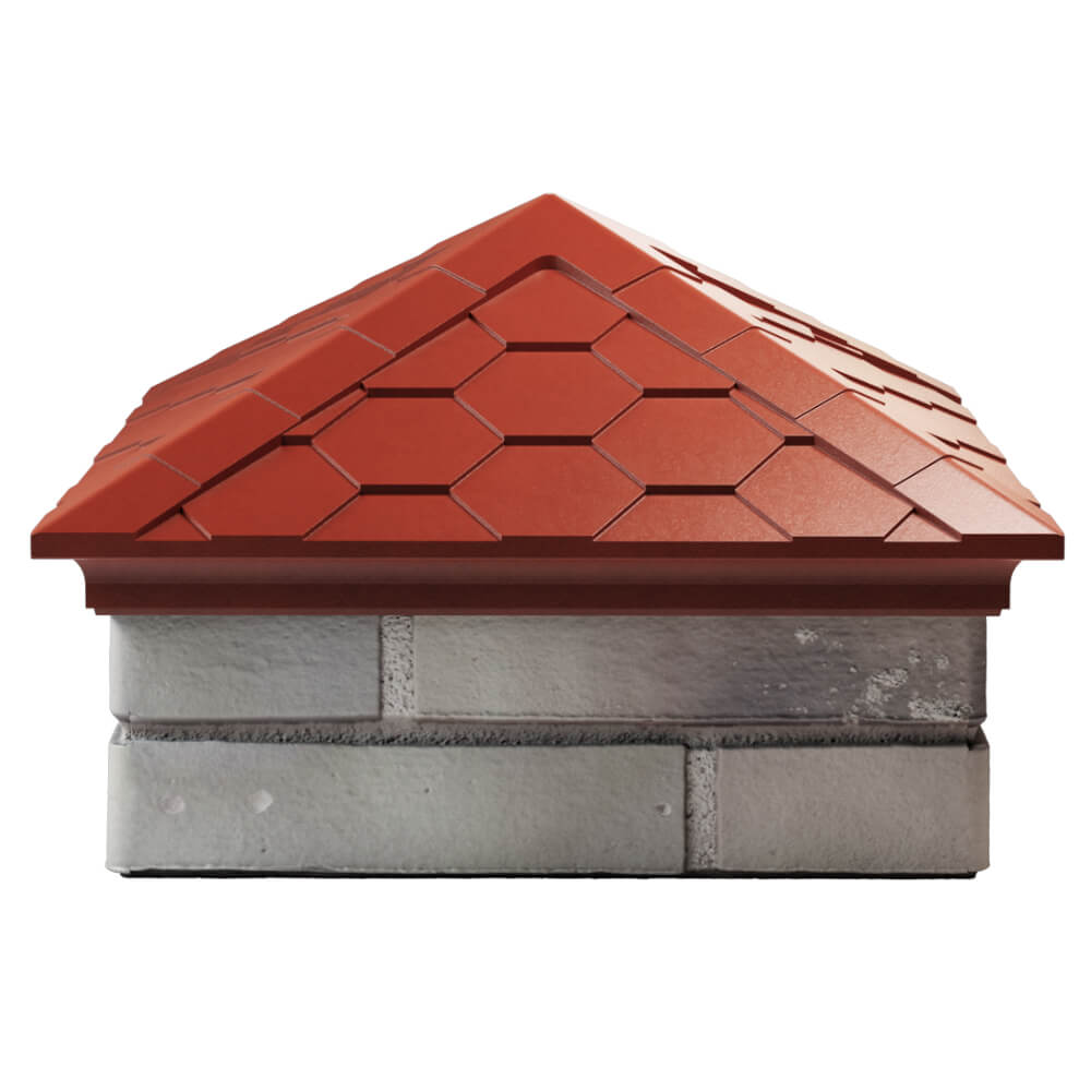 Колпак Zking Эверест Красный на столб 1.5х1.5 кирпича (390х390мм) Светлоград фото