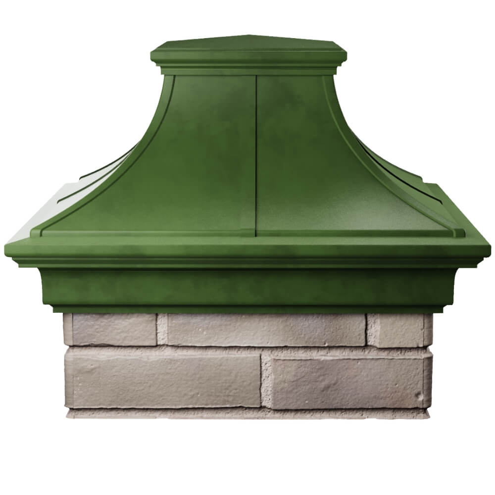 Колпак Zking Монблан Премиум Зеленый на столб 1.5х1.5 кирпича (385х385мм) Светлоград фото