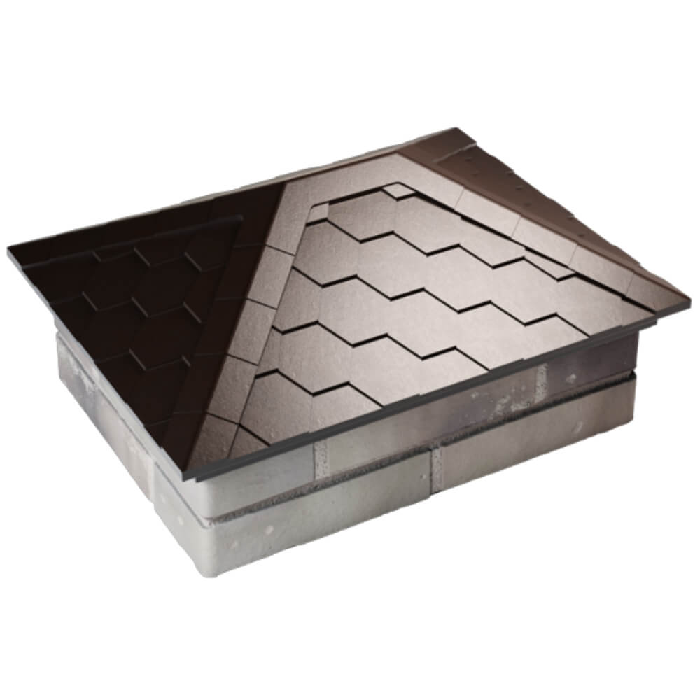 Колпак Zking Эверест Коричневый на столб 2х1.5 кирпича (520х390мм) Светлоград фото