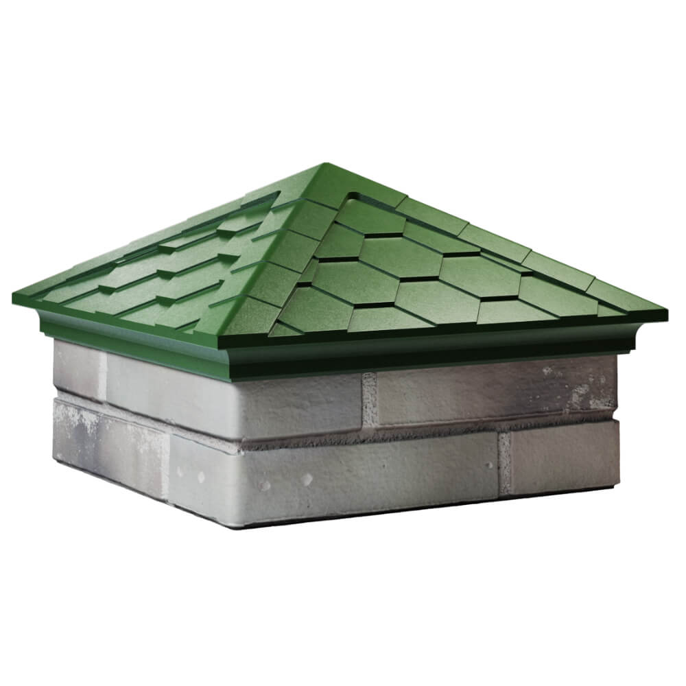 Колпак Zking Эверест Зеленый на столб 1.5х1.5 кирпича (390х390мм) в Светлограде фото