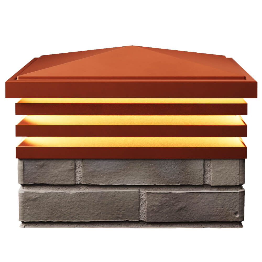 Колпак Zking Бона ХайТек Красный на столб 1.5х1.5 кирпича (385х385мм) с подсветкой в Светлограде фото