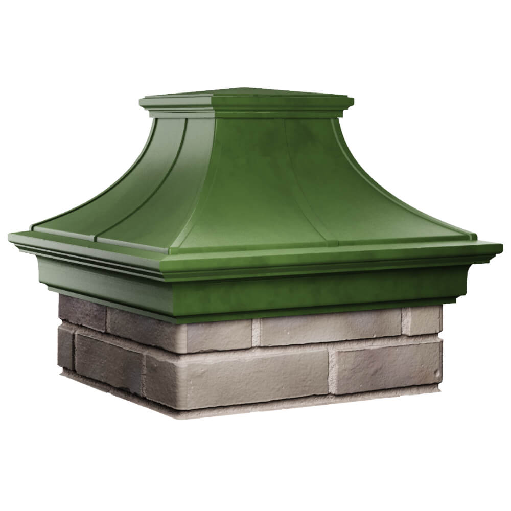Колпак Zking Монблан Премиум Зеленый на столб 1.5х1.5 кирпича (385х385мм) в Светлограде фото