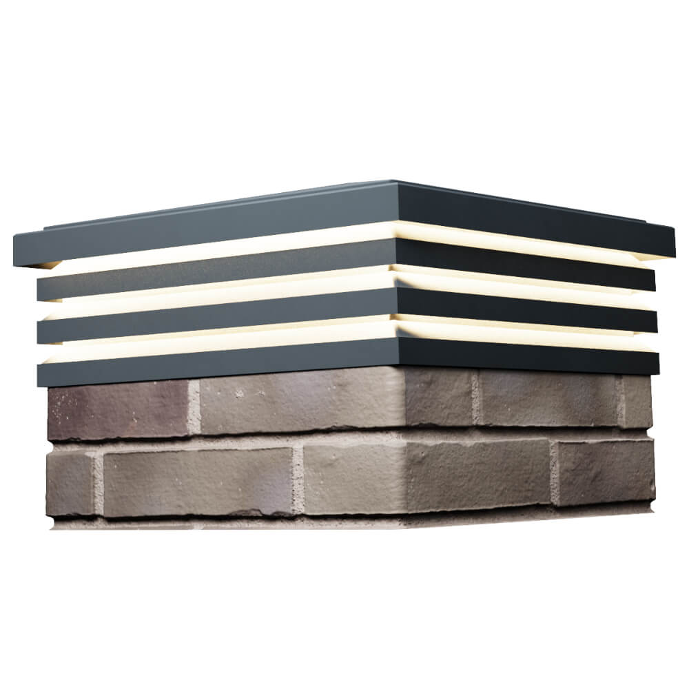 Колпак Zking Бона ХайТек Серый на столб 1.5х1.5 кирпича (385х385мм) с подсветкой в Светлограде фото