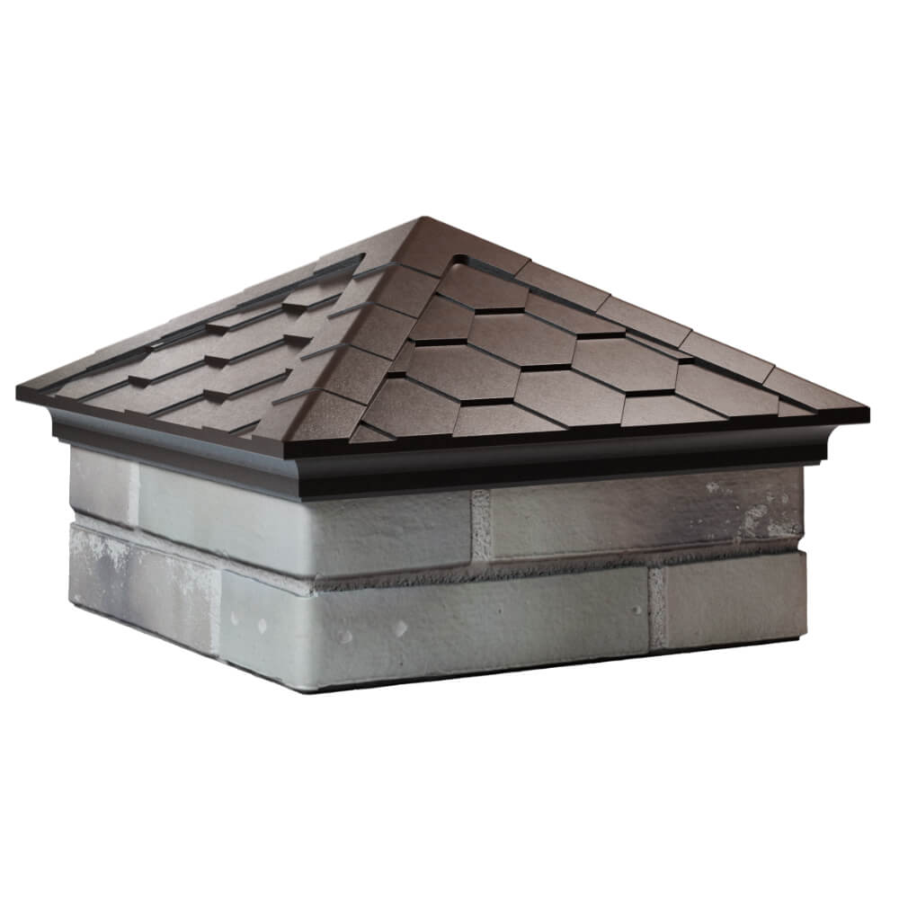 Колпак Zking Эверест Коричневый на столб 1.5х1.5 кирпича (390х390мм) в Светлограде фото