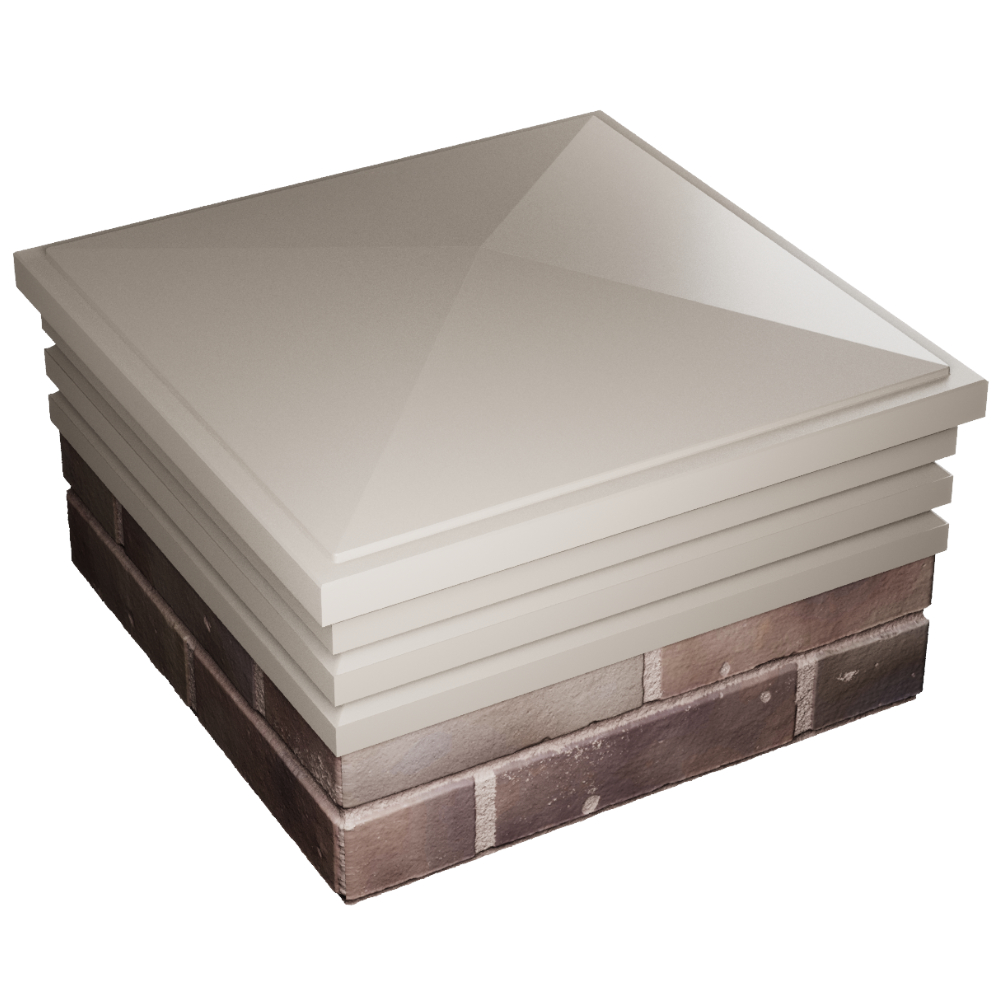 Колпак Zking Бона ХайТек Бежевый на столб 2х2 кирпича (513х513мм) в Светлограде фото